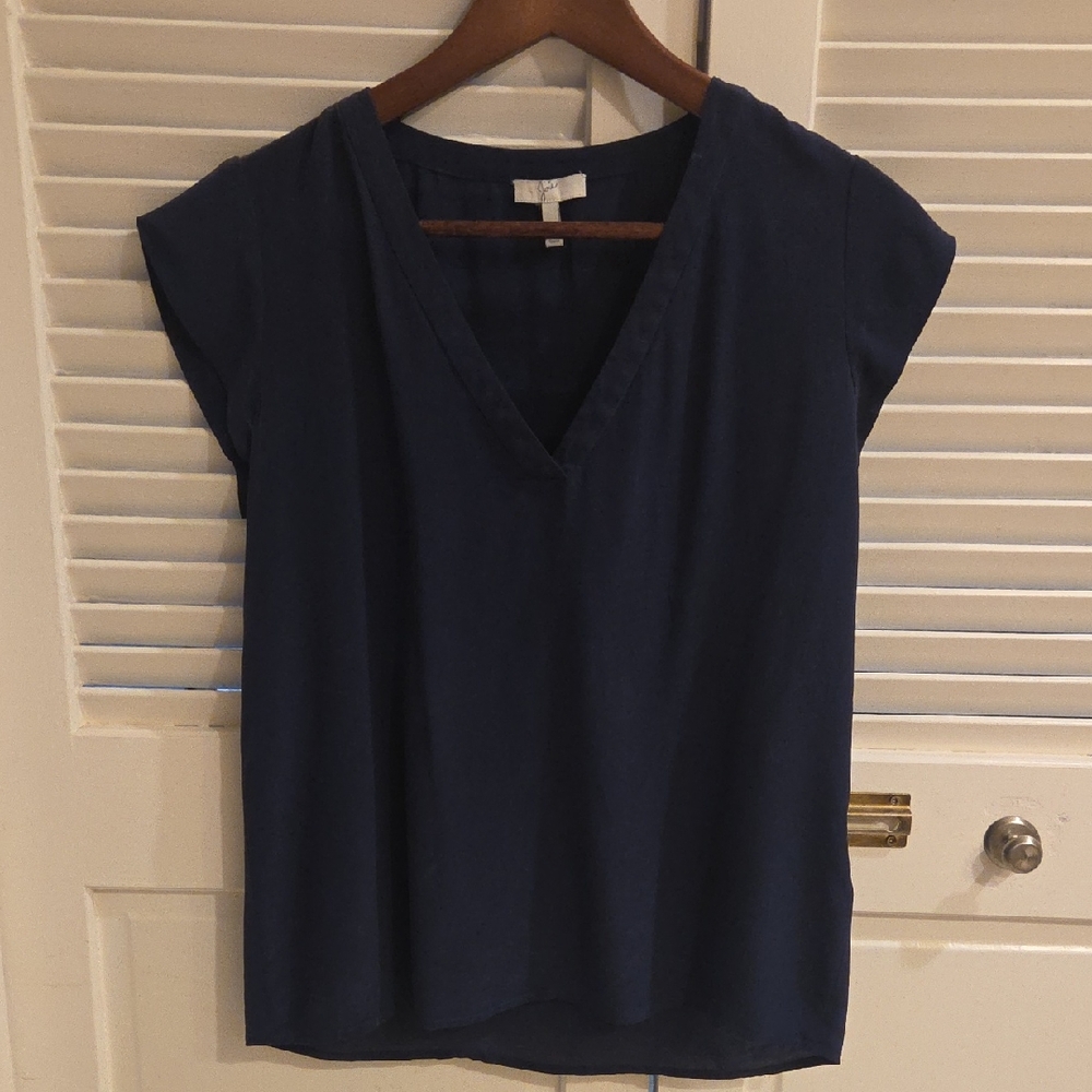 Joie Deep Blue V-Neck Blouse